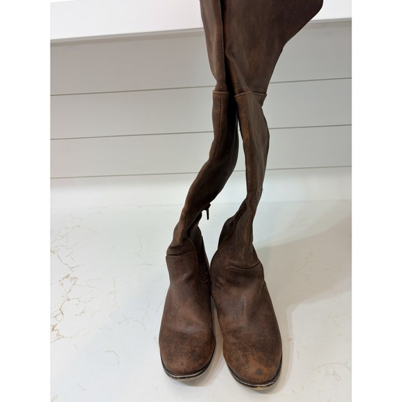 Arizona Jean Company Shoes - Over the Knee Low Heel Boots Size 6bBrown